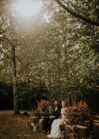 Cérémonie mariage en automne Tarn